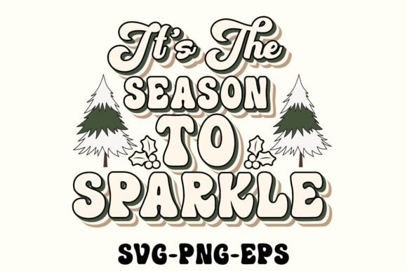 A Sparkling Retro Christmas Design for Embroidered Holiday Gifts